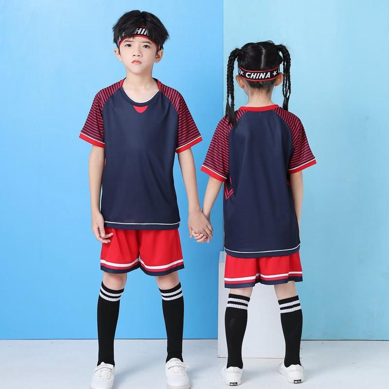 Kids Soccer Jersey Set Short Sleeve Football Uniform Boys Girls Training Camp Sportswear
