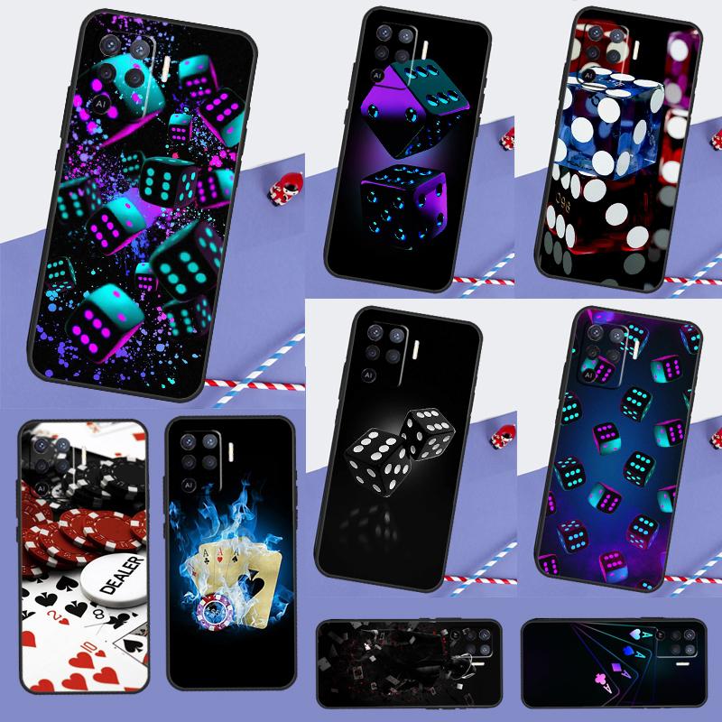 Dices Poker Casino Case For Oppo A98 A78 A18 A38 A58 A40 A60 A80 A16 A76 A96 A17 A77 A74 A94 A54 A57S A15 Cover