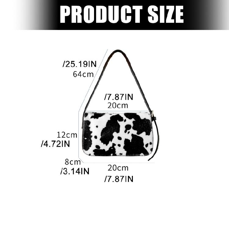 Shoulder Bag for Women Cow Print Clutches Purses Hobos Handbag with Zipper Closure Trendy Underarm Purses Commuting Bag