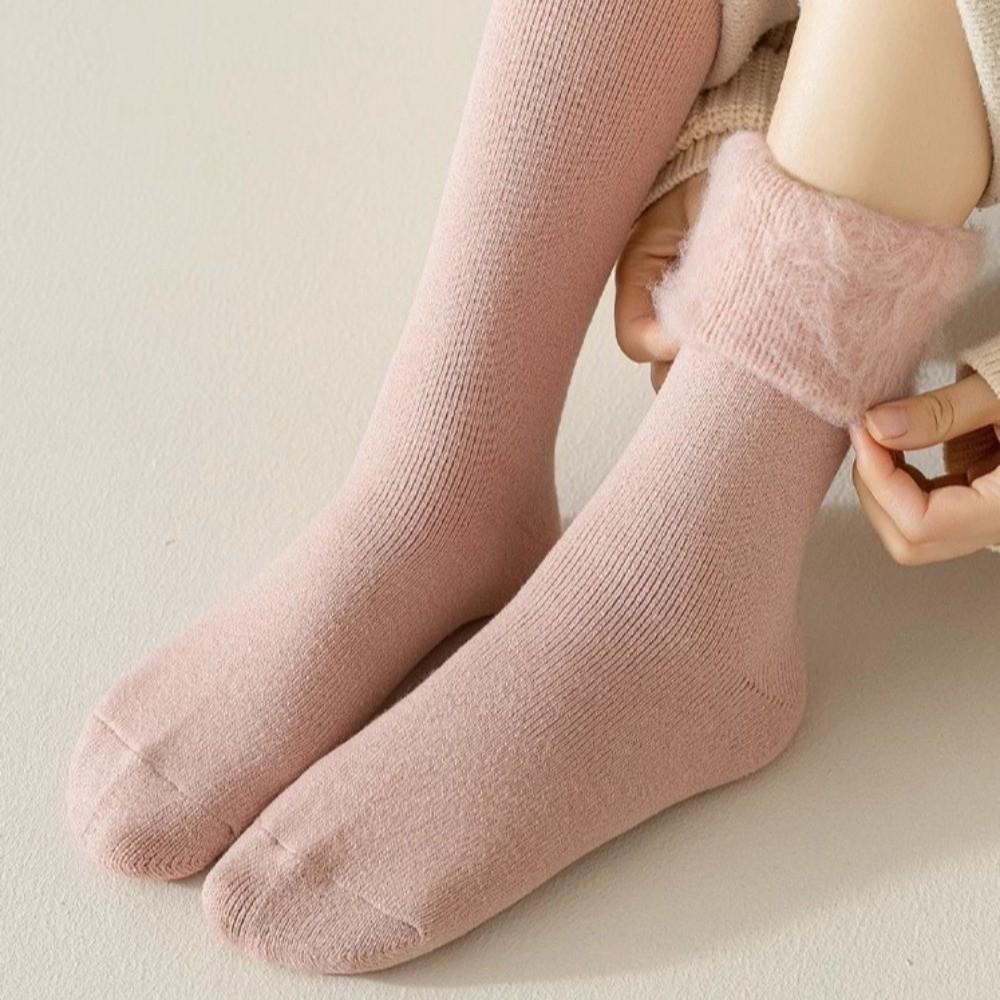 Polyester Cotton Winter Warmer Thicken Sock Cold Resistance Calf Terry Socks Sleeping Socks Seamless Cashmere Snow Socks