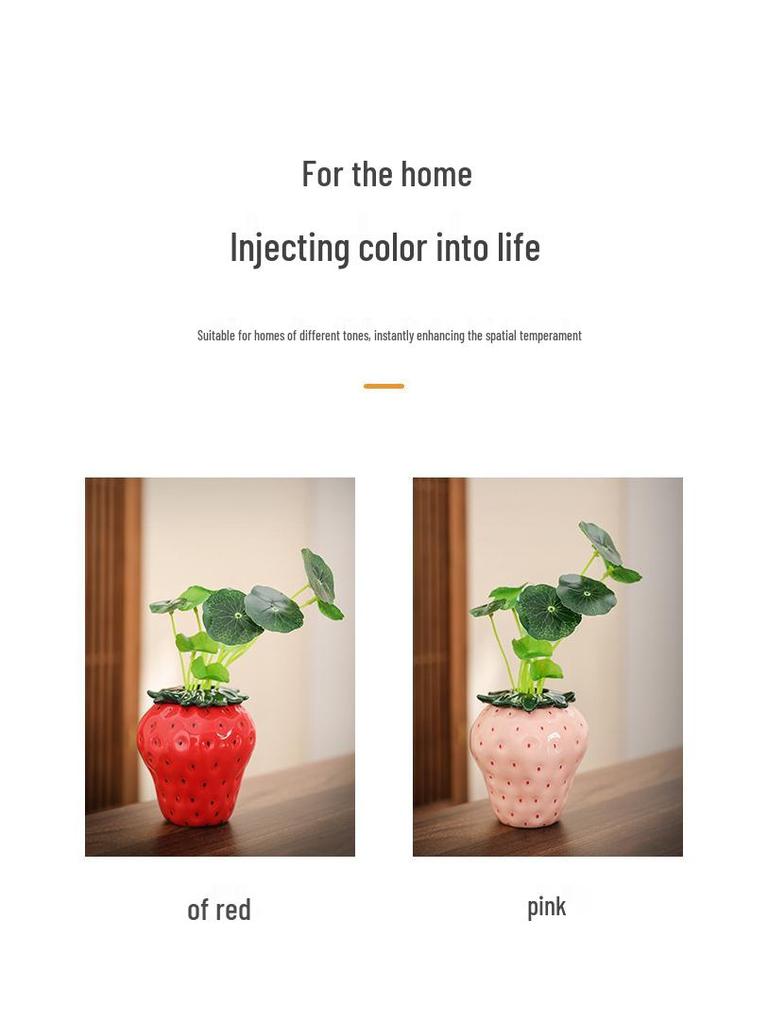Luxury Strawberry Ceramic Vase: Stylish Home Decor Ornament for Living Room