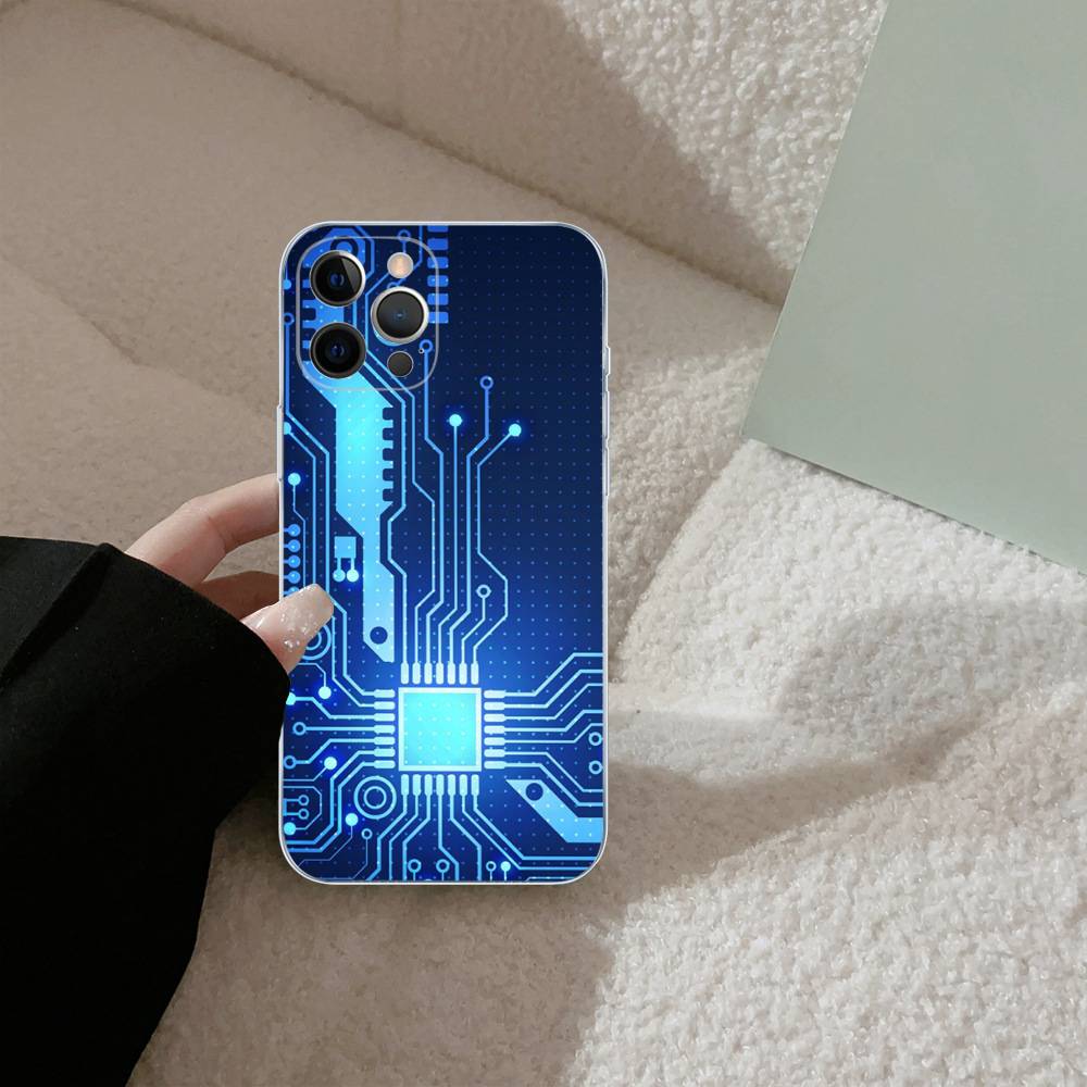 

Рисунок Печатной Платы Для IPhone 11 12 13 14 15 16 17 Pro Max Plus Air Прозрачный Clear Противоударный Чехол iPhone 15 plus