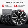 4pcs Universal Car Hubcap Universal 14 Inch Hubcap Wheel Covers Set Fits for Most Cars Black and Silver