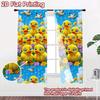 2D FLAT PRINTING 2pcs Curtains (Without Rod) Playful Ducklings and Flowers Modern Contemporary Curtains Semi-Sheer Curtains