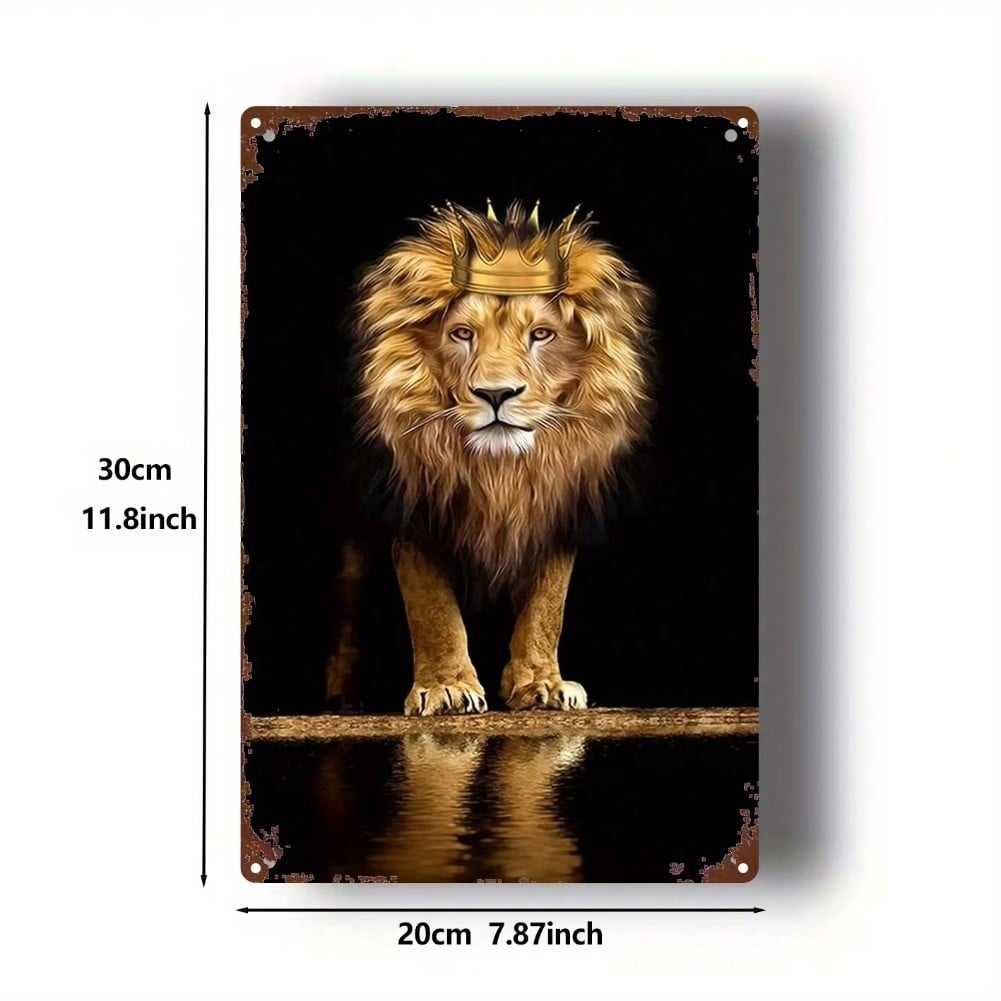 

Вінтажна золота корона лев металевий настінний декор 8x12 дюймів Вінтажний домашній декор табличка для кухні бару фермерського будинку 20x30cm（7.8x11.8inch）