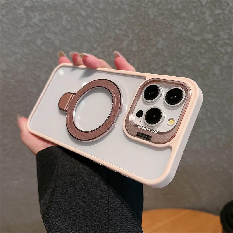 

Чехол-подставка с двумя металлическими кольцами для iPhone 15 14 13 12 11 16 Pro Max 15 Plus Чехол для Magsafe Магнитная беспроводная зарядка Крышка for iPhone 12 Pro