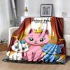 1pc Cartoon Palace Pets Blanket, Cute Cats Design for Home Decor, Gift Idea, Seasonal Use, Living Room, Travel, Camping, Car Blankets, Beach, Office N
