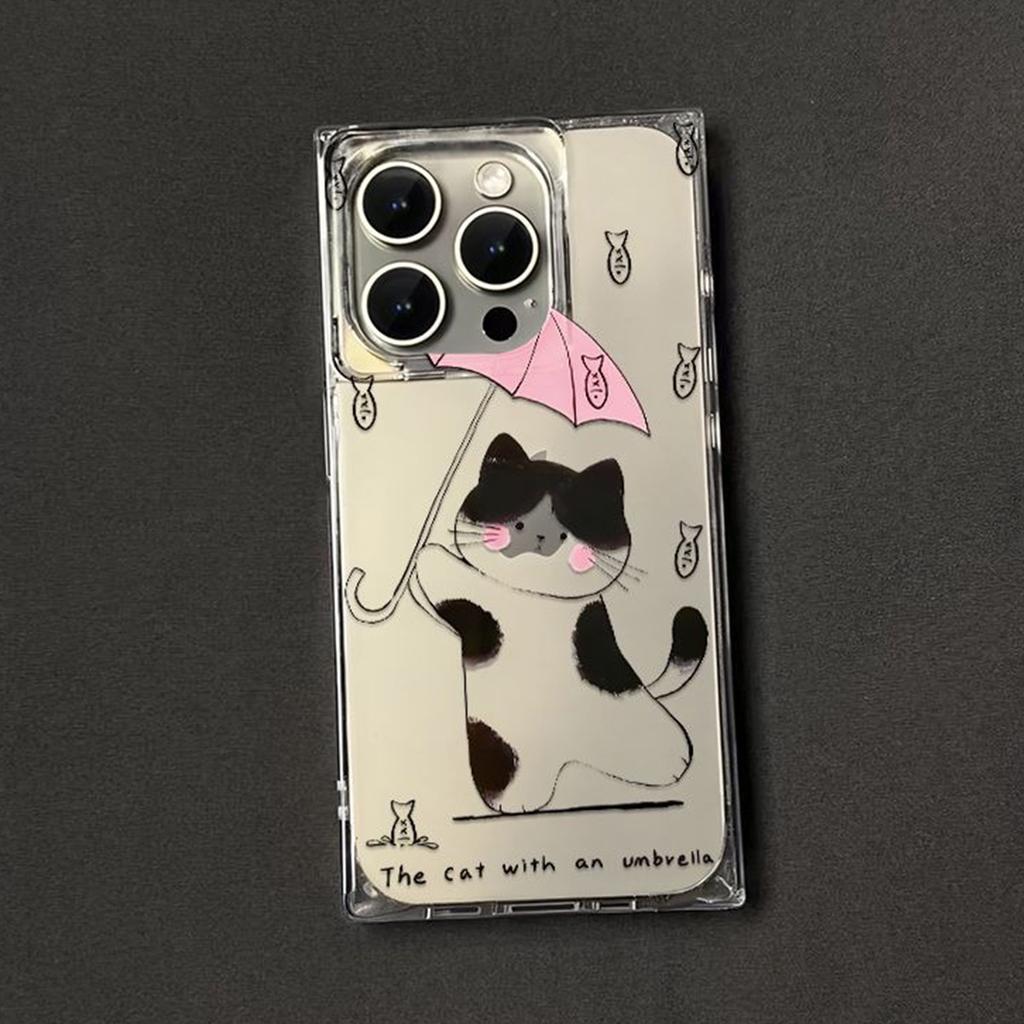 Transparent Ice Crystal Square Mobile Phone Case Square Mobile Phone Case Wavy Anti-fall Mobile Phone Case Four-corner Air Cushion Mobile Phone Case