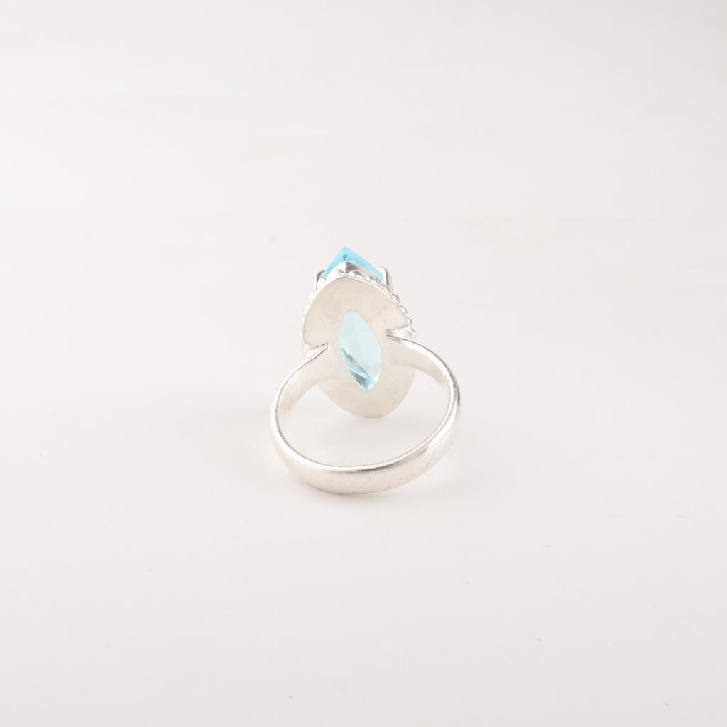 Sky Blue Topaz Gemstone 925 Sterling Silver Jewelry Handmade Unique Ring For Her RR-64-12