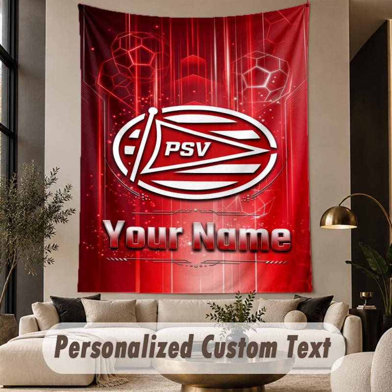 Custom Text Tapestry PSV Eindhoven FC Print Wall Tapestry Indoor Living Room Wall Decor
