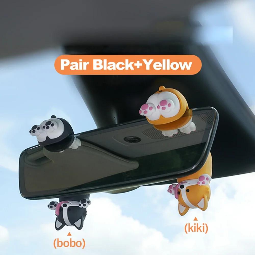 Car Pendant Cute Swinging Dog Auto Rearview Mirror Hanging Ornaments with Interior Decoraction Accessories for Girl Gifts