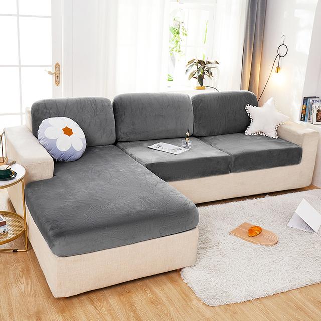 Fluwelen Stof Woonkamer Bank Kussenhoezen Elastische Bankhoes L-vormige Bankzittinghoes Sets Hoes Fauteuil Chaise Longue Hoes Gebruikt Voor Woonkamer