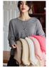 2025 Early Autumn Women's Pure Wool Round Neck Knit Sweater - Loose, Versatile, Slimming Base Layer Top