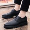Leather Shoes Men's Spring and Autumn British Casual Trend Business Dress Engraved Youth Suit Wedding Shoes Men's Shoes