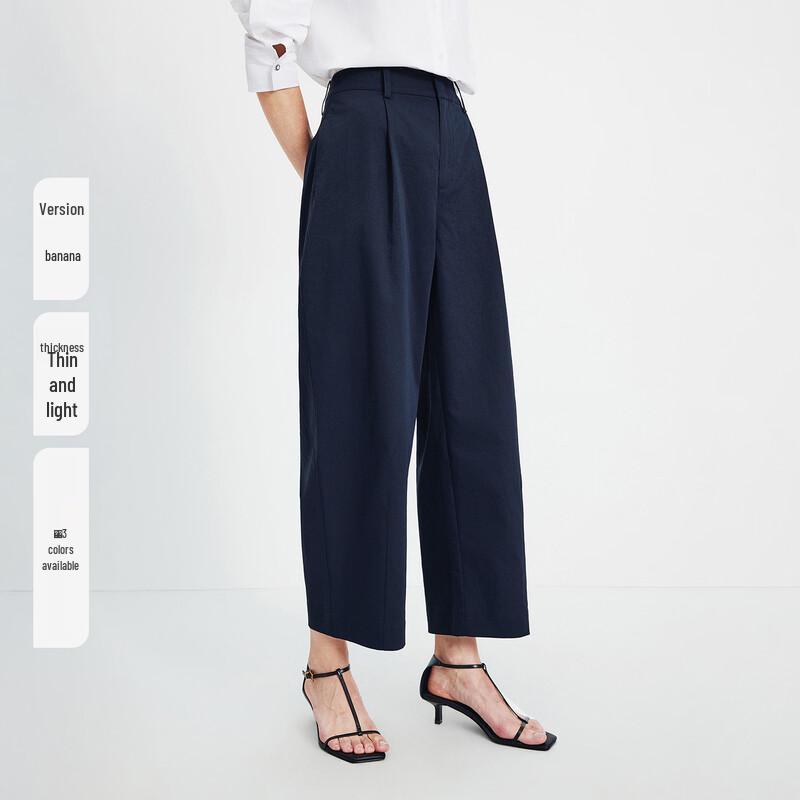 Navigare Women's Summer Lightweight Wide-Leg Cropped Pants