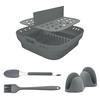 Rectangular 10.4L 5.2L Air Fryer Silicone Tray Set Square 8.5 Inch Non Stick Baking Mat Reusable Kitchen Bakeware Accessory