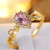 Accessories European and American Style Sweet Pink Cubic Zirconium Fashion Female Court Style Ring Jewelry Clothing Accessories