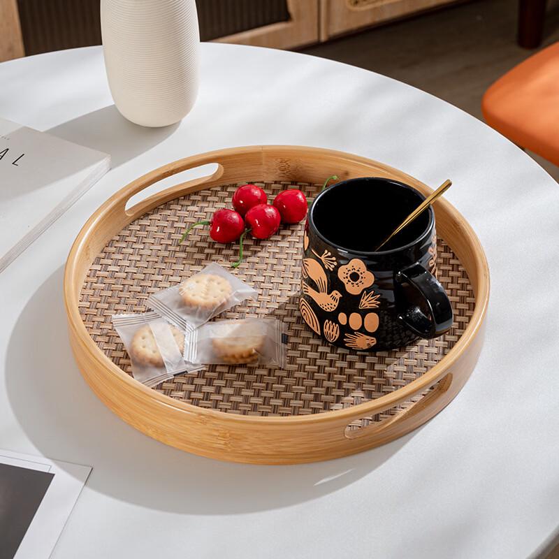 

Pabei Round Bamboo Wood Serving Tray