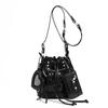 Women's Versatile Drawstring Studded Bucket Bag - High-End Casual Single Shoulder & Crossbody