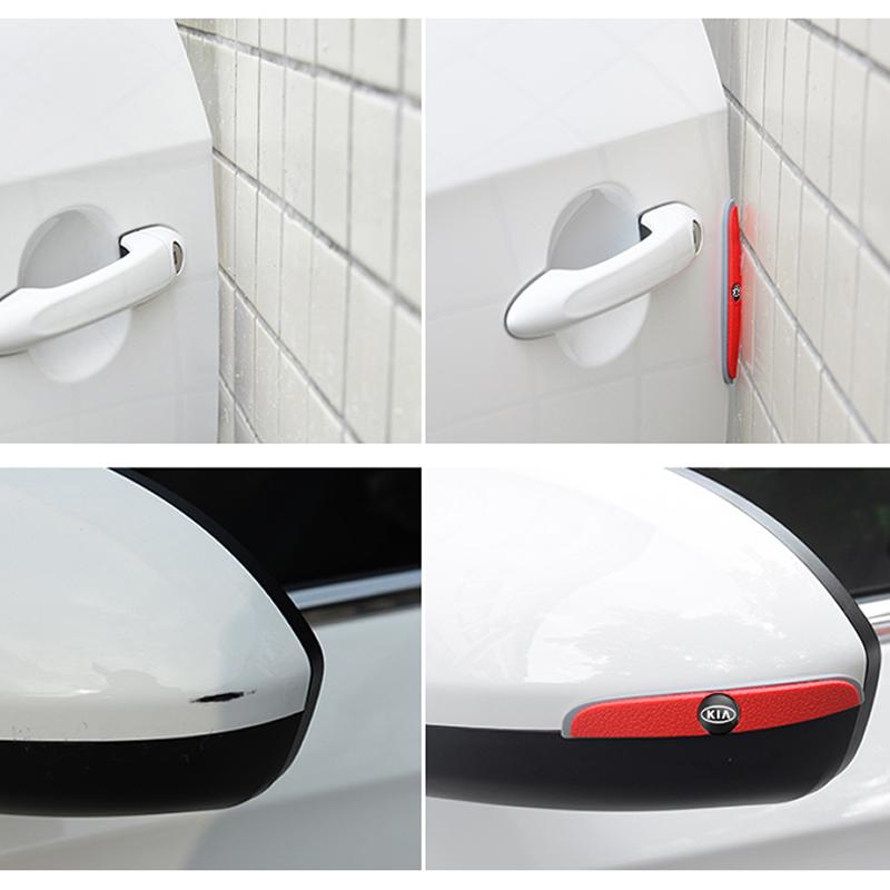 DWBR1 4Pcs Car Door Rearview Mirror Protector Stickers Rubber Anti-Collision For Kia GT-Line Sportage Ceed Rio Picanto Sorento Soul