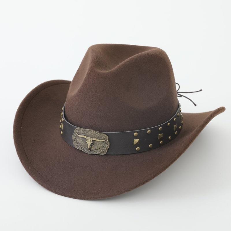 Western Minority Woolen Cowboy Top Hat New Hat Type Knight Hat