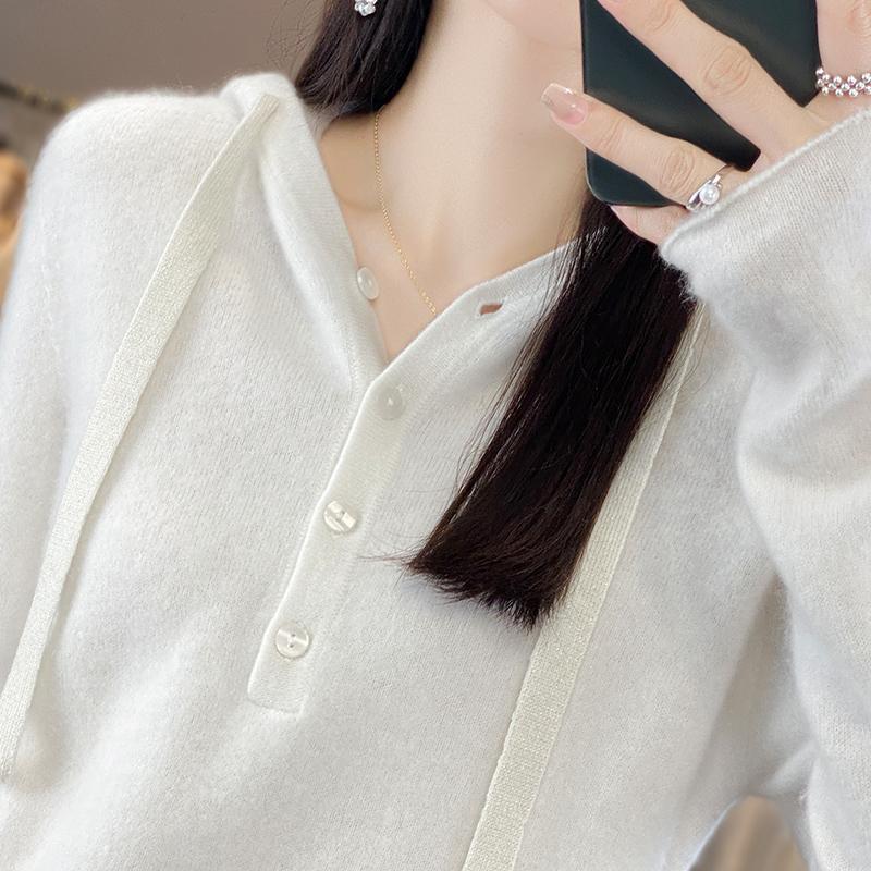 Women's Cashmere Sweater Qinghe Cashmere 30% Cashmere 70% Wool Women's Autumn and Winter Cashmere Pullover Soft and Warm