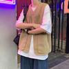 Men Cargo Waistcoat Sleeveless Single Breasted Multi Pockets Design One Tone Athletic Vest Outdoor Use Street Wear