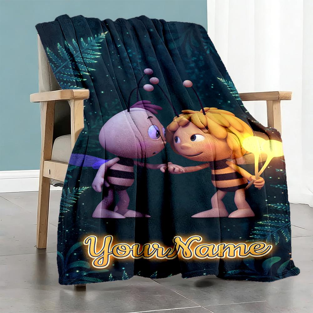 Biene Maja Personalized Name Blanket Gift Customizable Blanket Soft & Cozy Perfect for Nap Chair Office Bedding for All Occasions