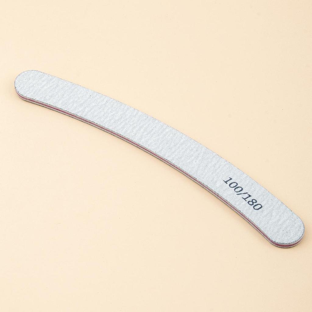 Professional 100-180 Grit Grey & White Nail File for Manicure