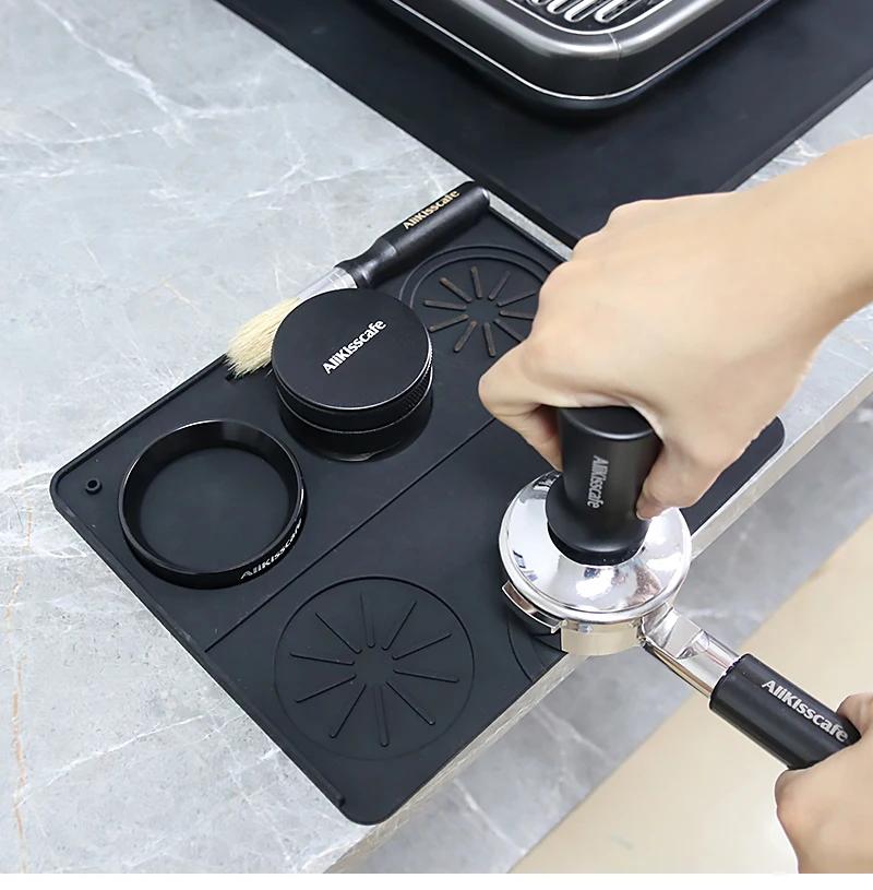 Coffee Machine Silicone Mat Tray Drainage Mat Heat Protective Mat Coffee Accessories Pounding Station Mat Powder Press Tool Mat