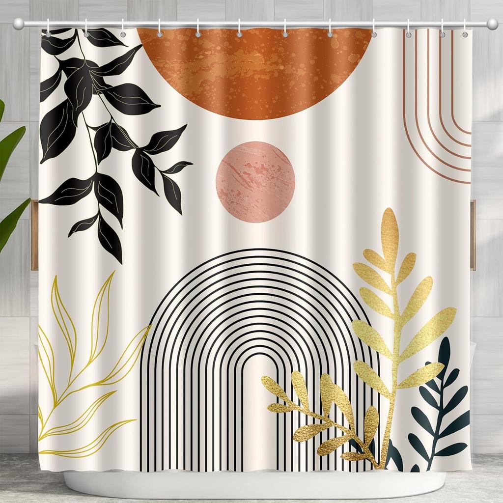 Merry Christmas And Happy New Year Shower Curtain,Santa Claus Elk Snowman Home Bathroom Decor, Bath Curtain With 12 Hooks