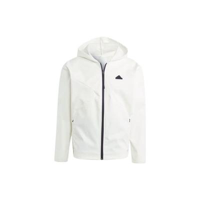 Sweat à capuche zippé intégral City Escape avec logo couleur unie Vêtements d'extérieur pour homme Han-Jade-Blanc IA3091
