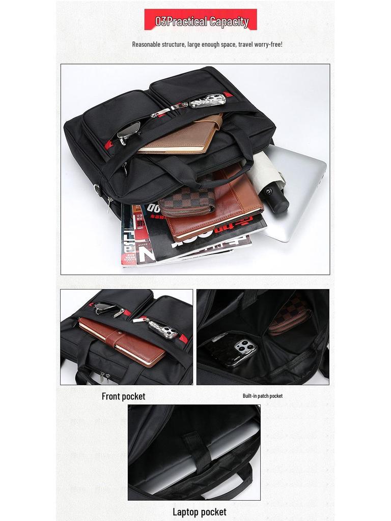 Men's Large Capacity Wear-Resistant Business Laptop Briefcase and Travel Handbag