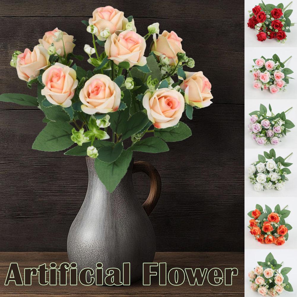 

Artificial Flower Home Room Decoration Accessories For Wedding Bouquet Rose Party Decor Flowers U5G8