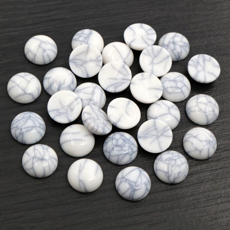 40pcs/lot 8mm 10mm 12mm Mix crack Colors Natural Cracked Style Flat back Resin Cabochons For Bracelet Earrings accessories