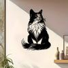 Retro Black Cat Metal Wall Art Vintage Sculpture Home Decor Gift