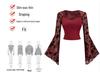 Lace Patchwork Mesh Long-sleeved Top - 2026 European & American Chic