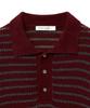 INTEMPOMOOD Honeybee Stripe Collar Knitwear_Wine