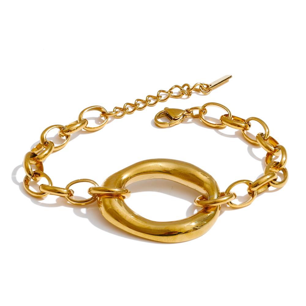 

Eetit New Stainless Steel Oval Chain Statement Bracelet Bangle Waterproof Metal Attractive Wrist Jewelry Accessories золотой