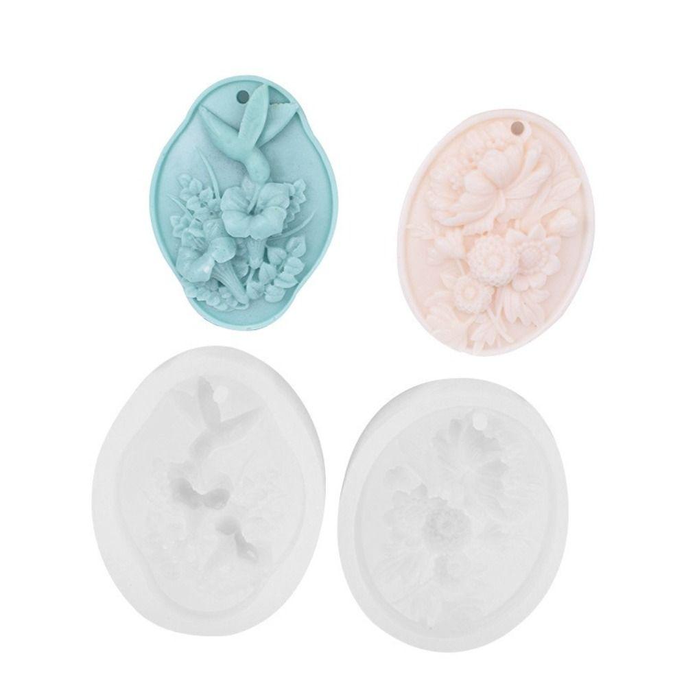 3D Rose Flower DIY Flower Mold Oval Shape Resin Mould Baking Tools Plaster Mold DIY Handicrafts