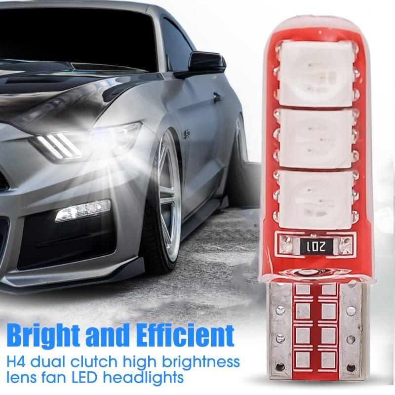 Super Bright LED Lens Daytime Running Light for Car - Universal T10 W5W Ice Blue Side Marker Light 5050 6SMD Bulb 1-50PCS