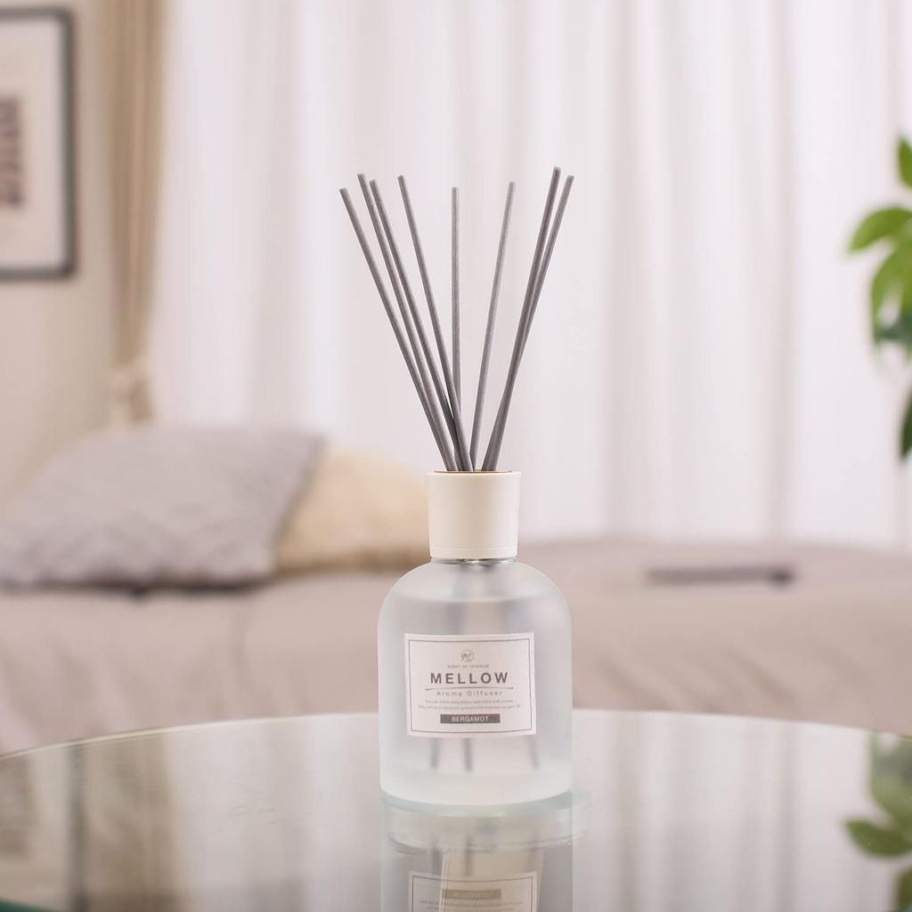 Fuji Boeki Vonný difuzér s rákosovými tyčinkami Vůně bergamotu 200 ml Osvěžovač vzduchu Vůně do pokoje Jemný 28072