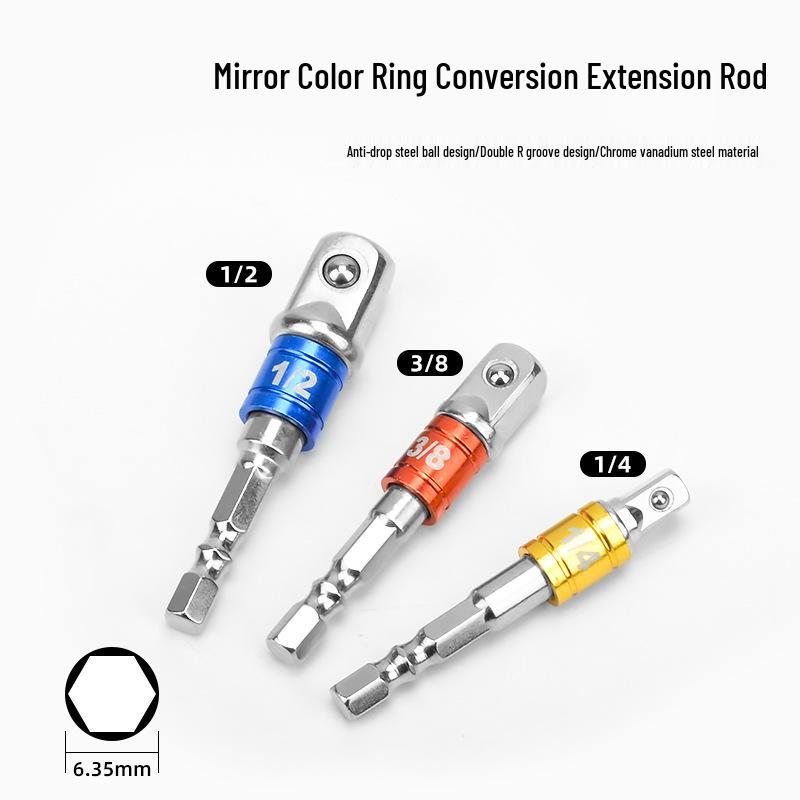 3-teiliger elektrischer Sechskant-Stecknussadapter mit Stahlkugelverbinder