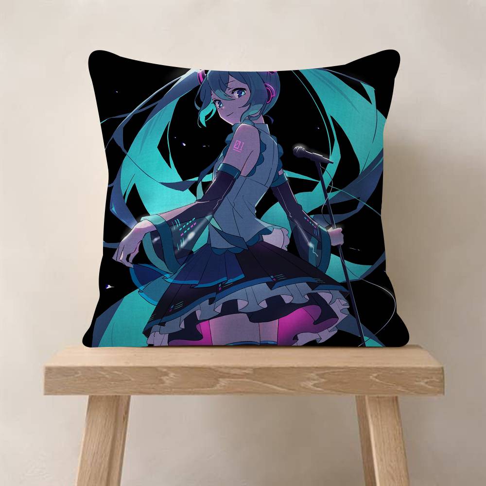 HHatsune Anime Miku Cushion Cover Decorative Pillow Sofa Home Decor Case Pillow Cases