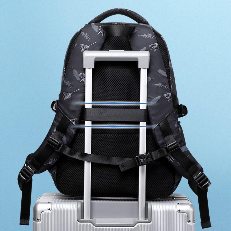 Li Shen Trendy Leaf Print School Backpack