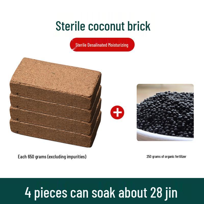 Orchid Nutrient Soil: Small Coconut Husk Bricks & Coarse Fiber for Phalaenopsis/Dendrobium Growing Medium