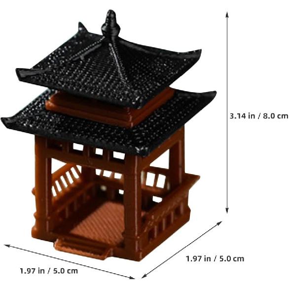 HANABASS Mini Pagoda Statue Fairy Accessories Garden Miniature Hexagon Pavilion Figurine for Flower Vase Micro Landscape Asian Zen Garden Aquarium