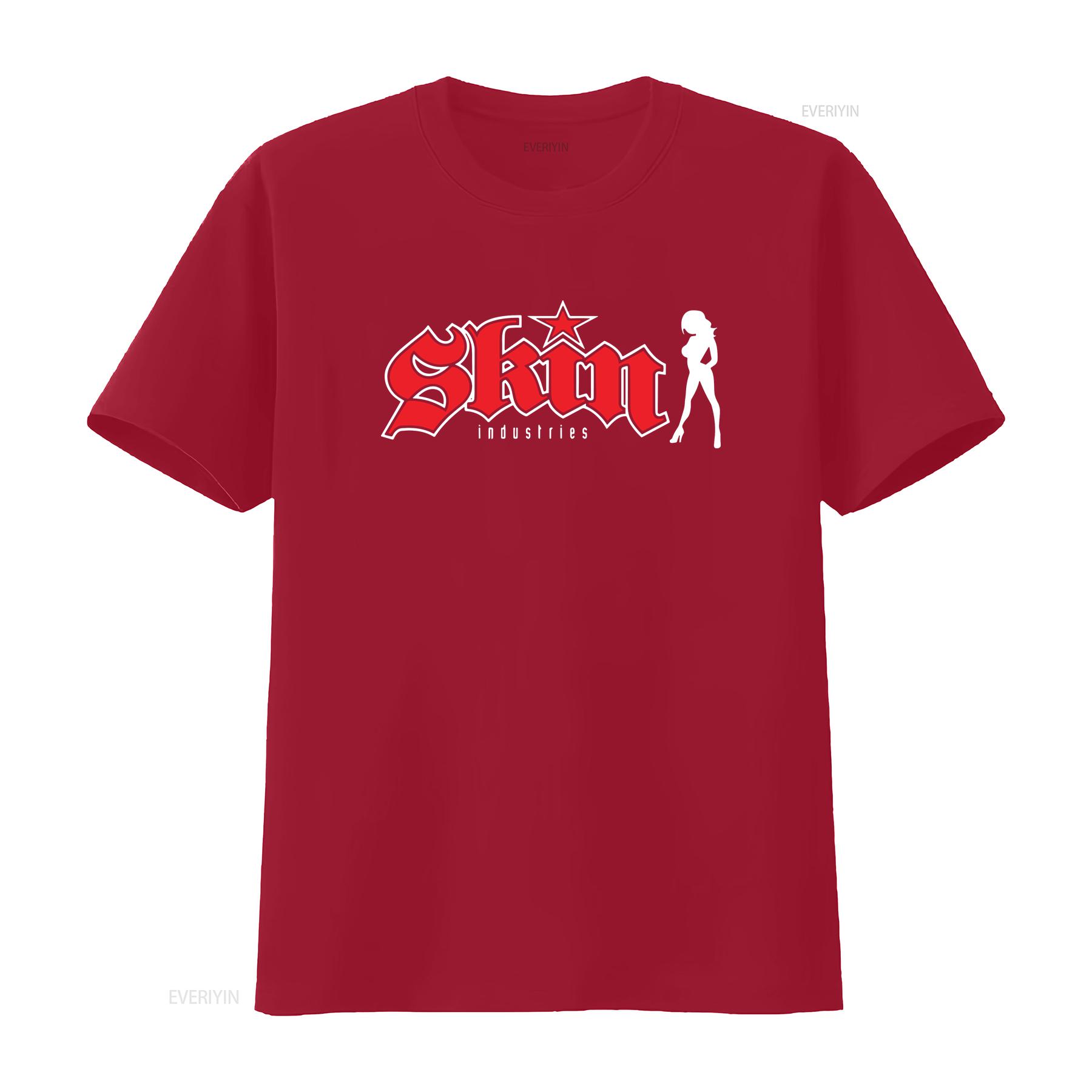 

Funny New Skin Industries Logo Mens T Shirt Made Form USA Size vintage Washed streetwear Versatile Top For Everyday Wear S
