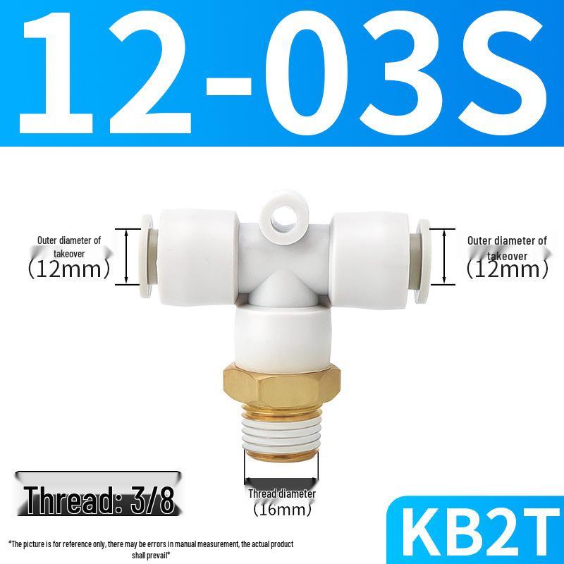 SMC KB2T Series Three-Way Male Thread Pneumatic Quick Connector for 4-16mm Air Hose