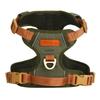 Adjustable Dog Harness Vest With Reflective Stripes PU Leather Trim Small To Large Breeds